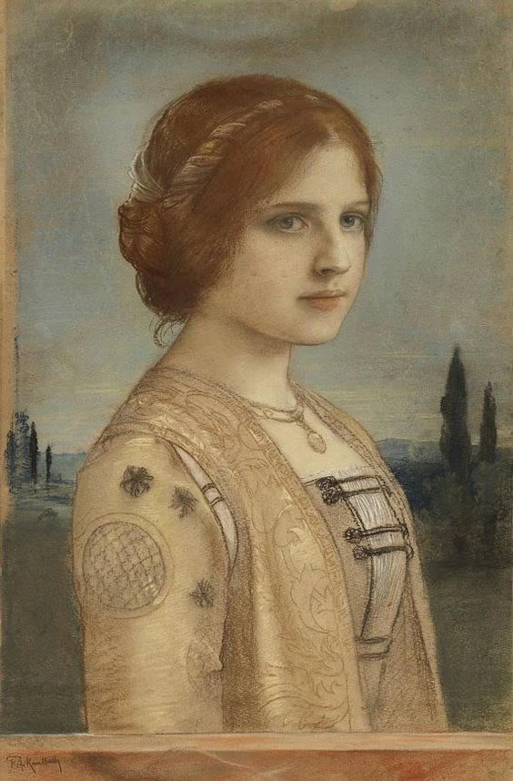 A Girl in historic Costume, c1885